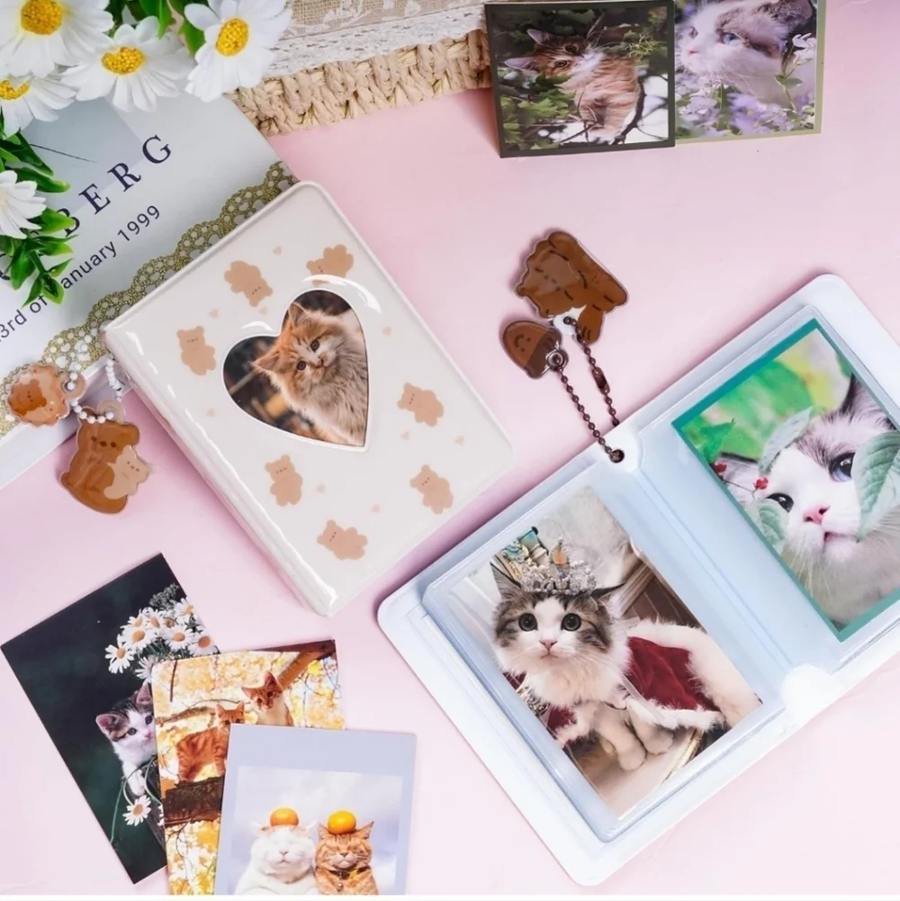 Kids Heart Window Photo Album Set - Cream and Tan two piece set